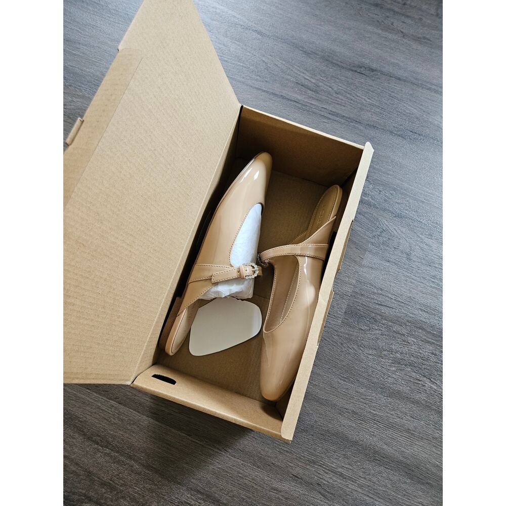 J. Crew Women's Nude Patent Mary Jane Mules Slip-On Flats NIB Size 9 - Picture 5 of 7